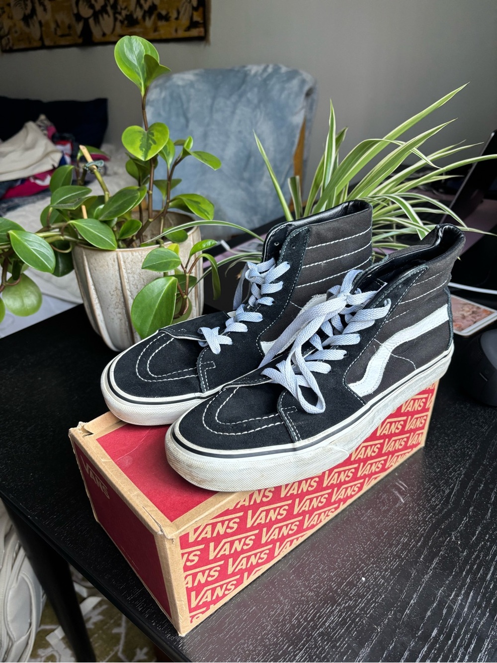 Vans Sk8 Hi Top Classic Black Stripe